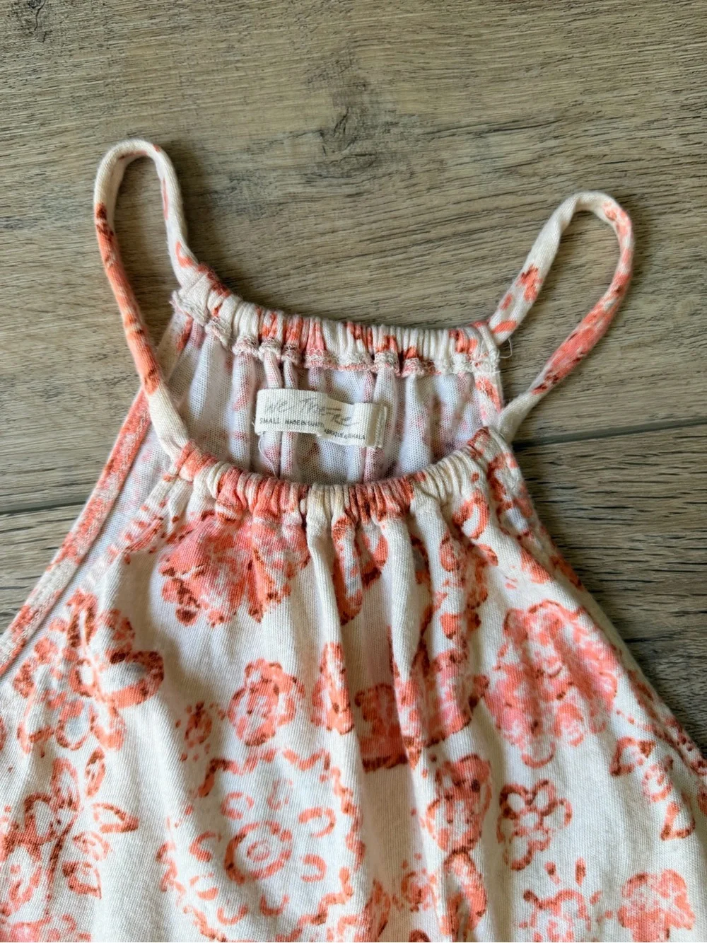 Free People Pink Daisy Halter Tank Top